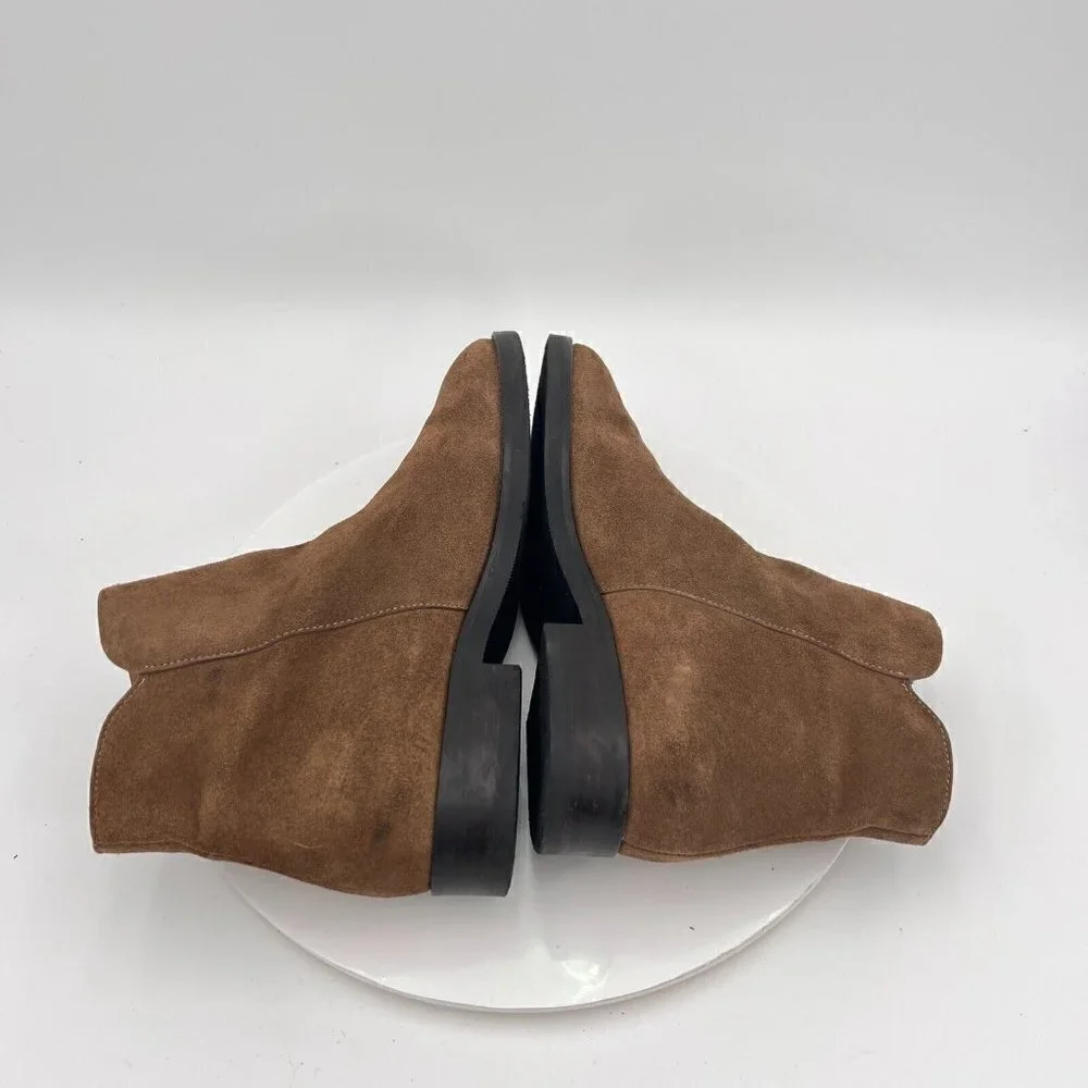 See By Chloe Women Size Eu 39.5 US 9.5 Brown Suede Leather Side Zip Ankle Boot